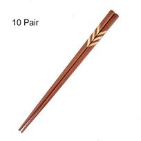 10 Pairs Exquisite Wooden Japanese Sushi Chopsticks Nonslip Vintage Cuisine Chopstick Reusable Dining Chopsticks Gift brown
