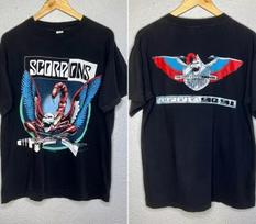 1990 Scorpions Tour 90-91 Crazy World 90s 2 Side Black Unisex Tshirt Reprint S