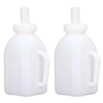 2Pcs Easy Cleaning 1L Capacity Calf Feeding Bottle Durable White Calf Nursing Bottle Calf Milk Feeder Milk Feeding white