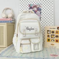 Schoolbag Female Japanese Ins College Style Fashion Joker High capacity Junior and Senior High School Students Computer Travel Backpack. . gray