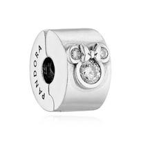 [PANDORA PANDORA] 790111C01 Disney Mickey Mouse & Minnie Mouse Clip Silver Charm 790111C01