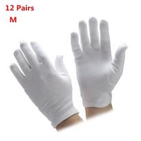 Health Care Comfortable Anti Dust Beauty Magician White Gloves 100% Cotton Etiquette Gloves Work M  12 Pairs gray