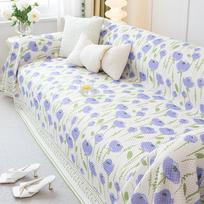 Summer Printed Sofa Towel All-Inclusive Sofa Cover Dust Proof One-Piece Cloth Seat Cushion for Living Room 180*130cm white