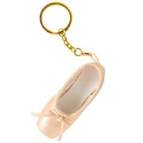 Pointe Shoes Pendant Cute Keychain Satin Alloy Material Keyrings for Dance Lover beige