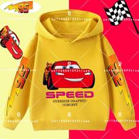 Cars Lightning McQueen Racing Children Hooded Sweatshirt Boy Girl Autumn Winter Daily Outdoor Vacation Casual Warm Sportswear 120 red