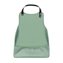 Waterproof Bib for Seniors Adult Eating Apron for Elderly with Pocket Adjustable Reusable Dining Bib for Disability žalia