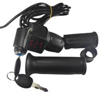 12V-84V Elektrinio Dviračio Greičio Valdymo Droselio Rankenėlė Su Skaitmeniniu Ekranu Užraktas Sukamas Droselio Akceleratorius Motoroleriui black #1