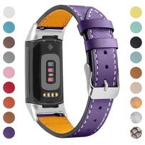 Replacement Genuine Leather Watch Strap For Fitbit Charge 2, Unisex beige