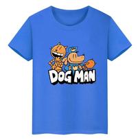 Dog Man Print Kawaii Anime Children Casual Short Sleeved Cotton T-shirt Top Baby Tee Summer Fashion Kid Tshirt Boy Girl Clothes 100