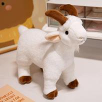 Simulation Goat Doll Plush Toy Little Sheep Doll Aries Decorative Ornaments Holiday Gift Rag Doll 30cm gray