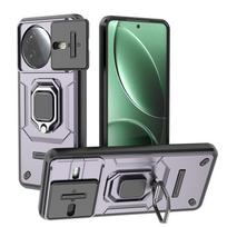 Šarvo dėklas Xiaomi Poco F7 Pro 5G, su slankiojančiu objektyvo apsauginiu žiedu ir stoveliu, galinis dangtelis Poko Little F7 Ultra PocoF7 F 7 Pro 5G Poco F7 Pro gray