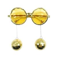 „Disco Ball Glasses“ Plastikiniai Retro Funky akiniai nuo saulės su „Disco Ball“ pakabuku Vakarėlis teikia pirmenybę karnavaliniams aksesuarams moterims ir vyrams balta