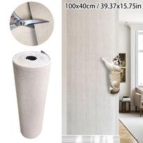 39.37x15.75in Self-Adhesive Cat Scratcher Mat, Sisal-Polyester Furniture Protector, Removable Wall-Mountable for Indoor Cats white