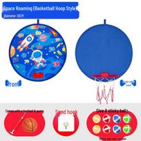 Adjustable No-Drill Indoor Basketball Hoop with Leather Ball for Boys and Toddlers