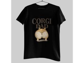 Corgi Dad Shirt Funny Corgi Butt Retro Sketch Dog Lover Graphic Tee XL black