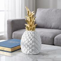 hand painted resin craft nordic pineapple desktop decor  living room wine cabinet decor M white
