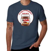 In Case Of Emergency Feed With Nutella TShirt Holiday Casual Short Sleeve Top 4XL brown