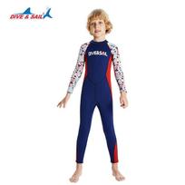 Kids 2.5mm Full-Body Wetsuit Snorkeling Swimming Surfing Jellyfish Protection Boys Thermal Dive Suit Kids S