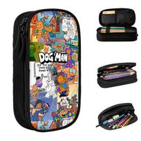 Dog Man Dogman Movie Comic Pencil Cases Fashion Cartoon Pen Bag Kids Big Capacity School Supplies Gift Pencilcases 21x10.5x5cm gray