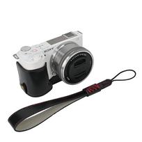 ZVE10 Oil Skin Camera Half Case for Sony ZV-E10 ZVE10 PU Leather Battery Opening Cover With Hand Strap