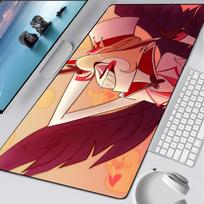H-Hazbin Cartoon H-Hotel Mouse Pad Rubber Mat Laptop Xxl Mousepad Notebook Gamer Computer Table Gaming Accessories 600x300x2mm red