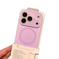 Liquid Silicone Magnetic Case for iPhone 17 Pro with Crystal Lens Film, Full Coverage 14 Pro grafito pilka spalva