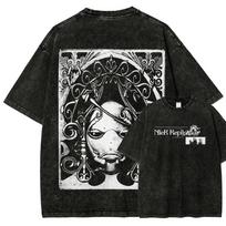 NieR Replicant Kaine Vintage Anime TShirt Unisex Game Character Streetwear Tee Washed Cotton Casual Short Sleeve Top L black