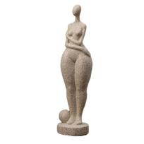 Abstract Fat Woman Resins Sculpture Modern Art Lady Figurine Statue for Home Office Interior Tabletop Aesthetic Decors beige