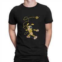 Gaston Lagaffe Anime Marsupilami Boxing Color T Shirt Punk Men Tees Summer Clothing Polyester O XS black