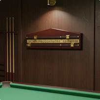 Wood Billiards Scoreboard Wall Mounted Snooker Frame Score Keeper Board for Game Brass Track 750G beige