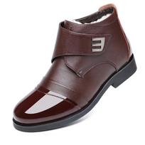 Men Leather Shoes High Top Shoes Men's Winter Velvet Thick Warm Men's Cotton Shoes Winter Snow Boots 44