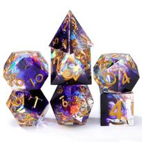 7Pcs/Set Resin For DND Dice D&D D4 D6 D8 D10 D% D12 D20 Polyhedral Games Dice Set For  Dungeons And Dragons Table Games MTG RPG blue