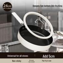 WuTuo 24cm Ceramic Non-stick Frying Pan with Lid gray