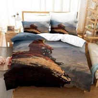 New Anime Game TRIGUN STAMPEDE Bedding Set Printed Bed Set With Pillowcase Duvet Cover Soft Single Double Queen Super King Size EU Single(135*200cm)3pcs black