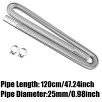 120cm Car Air Diesel Parking Heater Exhaust Pipe Tube Hose 24mm Air Filter Muffler Silencer With Clip For Webasto Eberspacher 120cm Pipe gray