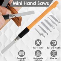 Mini Hand Saw Model Tools with 8 Craft Blades Modeling Metal Blades Hand-held Saw Kit Engraving Cutting DIY Craft Hobby Tools with 8PCS Blades gray