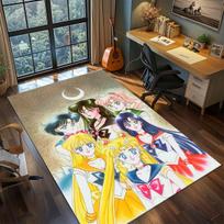 Sailor Moon Anime Kilimas Didelis Kilimas Neslystantis Plaunamas Grindų Kilimėlis Žaidėjo Kambarys Miegamasis Namų Dekoras -QJY 60x90cm black