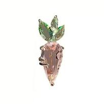 Women Brooch High-Gloss Faux Crystal Inlay Sparkling Carrot Design Lapel Pin Non-Slip Buckle Scarves Shawls Bags rožinė