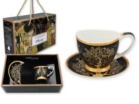 Filiżanka Espresso Ze Spodkiem Gustav Klimt Drzewo Życia Porcelana Kawy