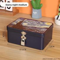 Modern Simple Storage Box With Lock For Office Desk And Makeup Organizer Style1 gray