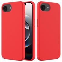 (iPhone 16e, Red) For iPhone 16e Case Drop Proof Liquid Silicone Soft Lining Back Phone Cover