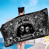 J-Jack D-DanielS Microfiber Beach Towel Absorbent Quick Dry Soft Yoga Swimming Resort Mountain Climbing Towel 130x80cm white