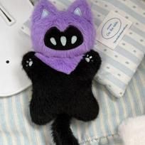 Valorant Omen Cat Squeeze Toy Plush Keychain Cute Soft Squishy Stress Relief Toy Purple Black Cat Bag Charm For Fans Kids Gift 15cm purple