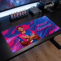 Lamine Yamal Custom Large Mouse Pad, Personalized Name Text Print, Football Logo Non‑Slip Desk Mat Gaming Gift 30cmx60cm