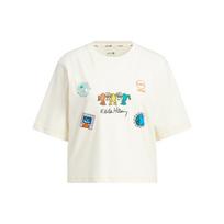 Adidas Neo Keith Haring Cartoon Print Round Neck Sports Short Sleeve T-Shirt Women Tops Off-White HD7252 L white
