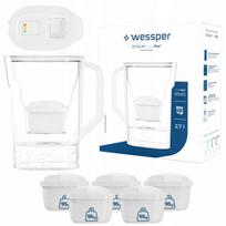 Vandens filtras ąsotis Wessper D3 SLIM FutureFlow LED su 6 Wessper filtrais