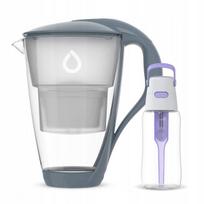 Stiklinis ąsotis Dafi CRYSTAL Steel su violetiniu Unimax buteliuku, 0,5 l
