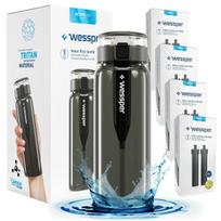 Vandens filtruojantis butelis Wessper ActiveMax Clarti 0,68 l, juodas, su 9 filtrais