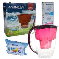 Vandens ąsotis Aquaphor Amethyst 2,8 l, vyšninės spalvos, su 4 Maxfor Plus filtrais