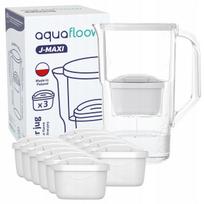 Plastikinis ąsotis AquaFloow J-MAXI 2,5 l, baltas, su 12 vandens filtrų kasetėmis